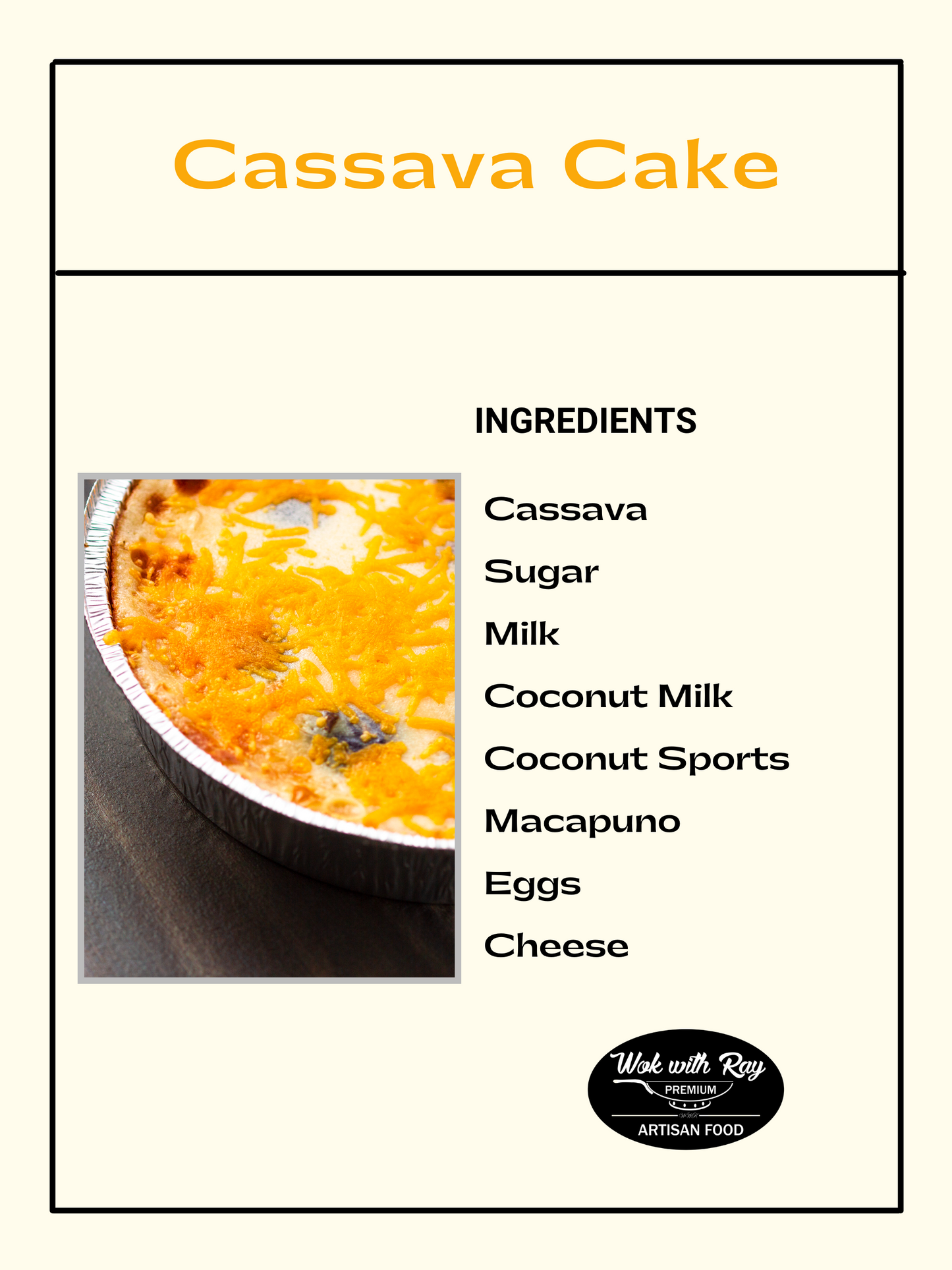 Delicious Cassava Cake with Macapuno - Filipino Dessert - 9-inch Party Tray. Made to Order.