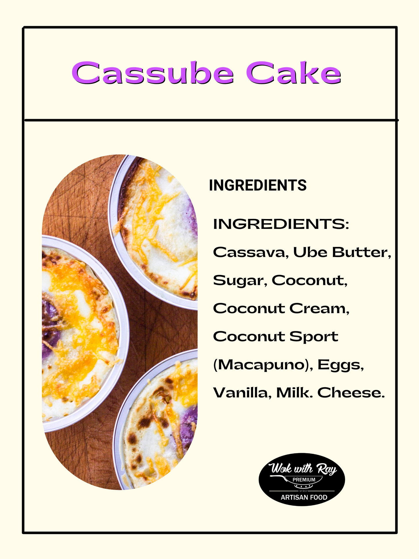 Made to order Cassube Cake: A Heavenly Fusion of Cassava and Ube Butter Spread - Order Online Now!