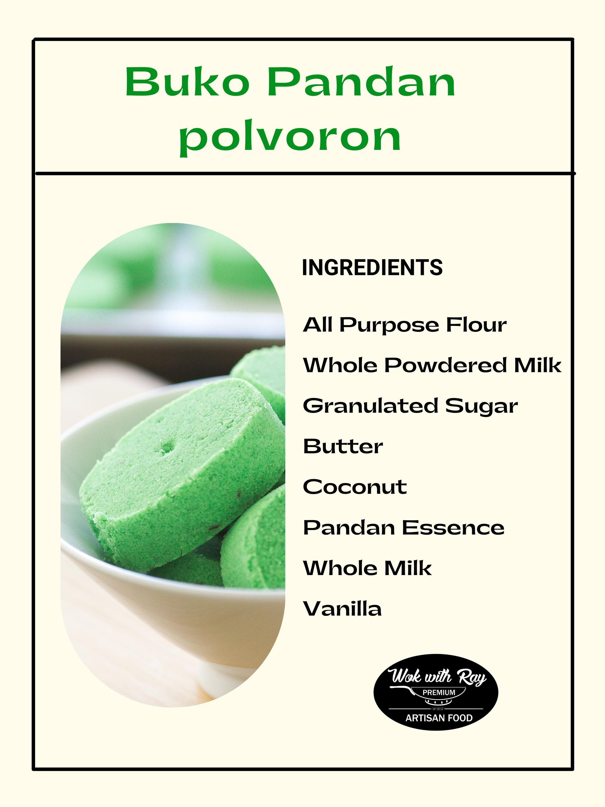 Coconut Pandan Polvoron Premium Ingredients